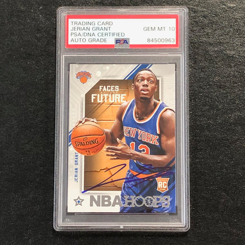 2015-16 NBA Hoops Faces of the Future #19 Jerian Grant Signed Card AUTO 10 PSA Slabbed RC Knicks