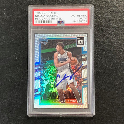 2017-18 Donruss Optic Holo #108 Nikola Vucevic Signed Card AUTO PSA Slabbed Magic