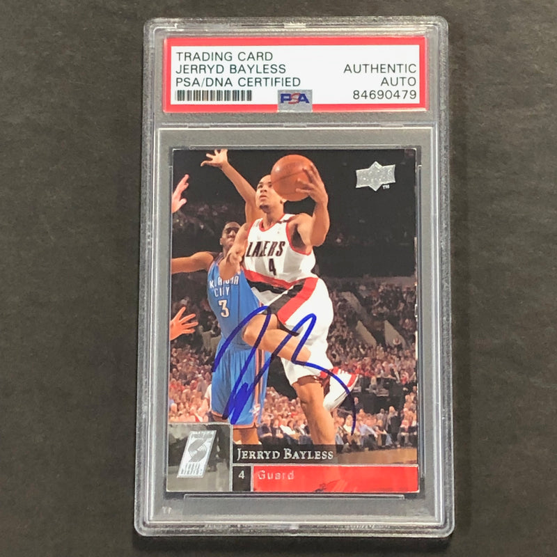 2009-10 Upper Deck Basketball #161 Jerryd Bayless Signed Card AUTO PSA Slabbed Trail Blazers