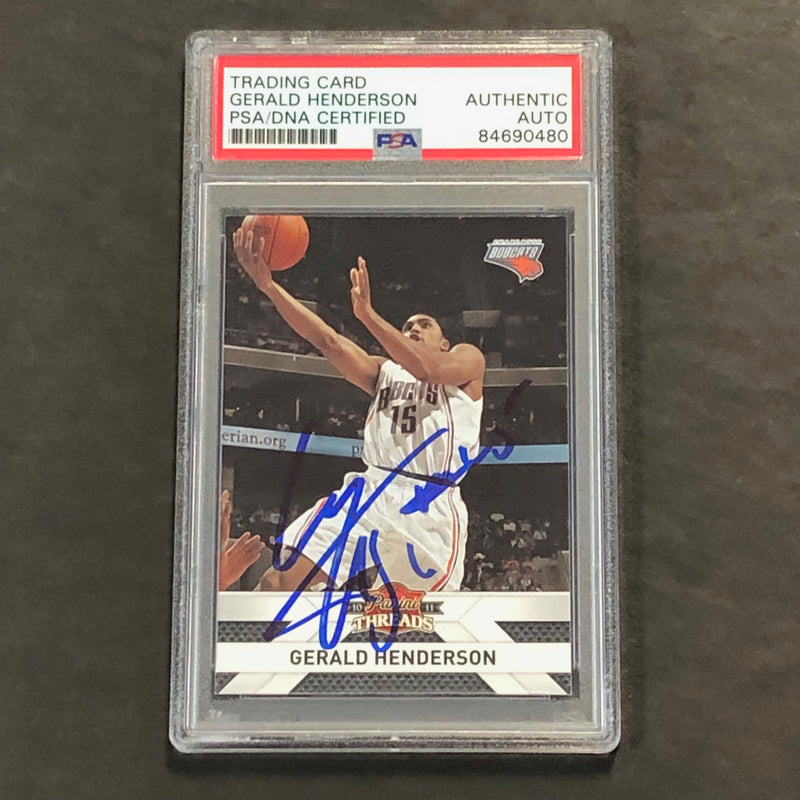 2010-11 Panini Threads #98 Gerald Henderson Signed AUTO PSA Slabbed Bobcats