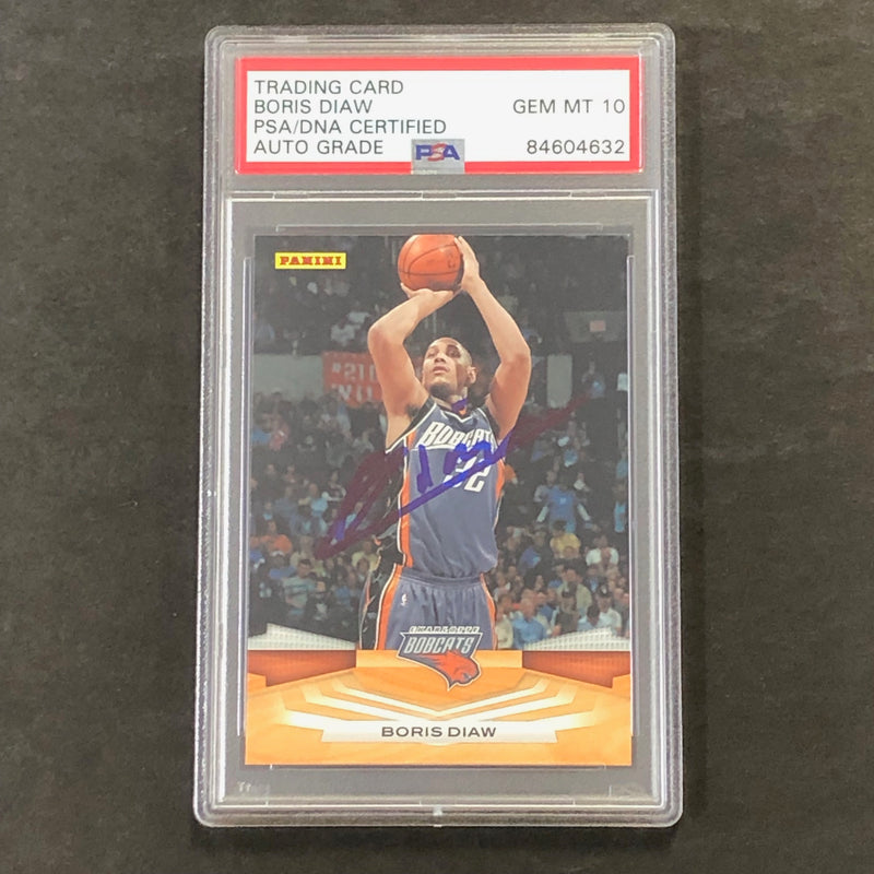 2009-10 Panini Basketball #114 Boris Diaw Signed Card AUTO 10 PSA Slabbed Bobcats