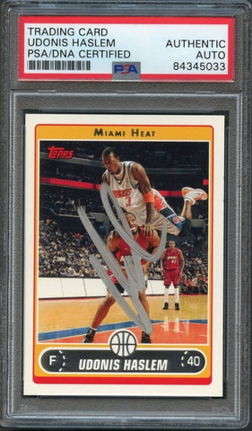 2006 NBA TOPPS #146 Udonis Haslem Signed Card AUTO PSA/DNA Slabbed Heat