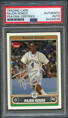 2006-07 Topps #251 Rajon Rondo Signed Card AUTO PSA/DNA Slabbed RC Celtics