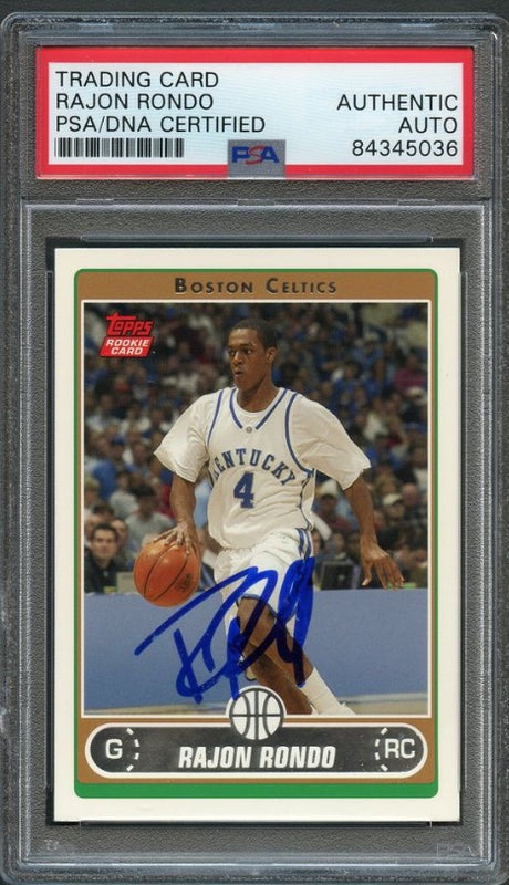2006-07 Topps #251 Rajon Rondo Signed Card AUTO PSA/DNA Slabbed RC Celtics