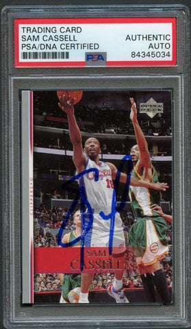 2007-08 Upper Deck #35 Sam Cassell Signed Card AUTO PSA Slabbed Clippers