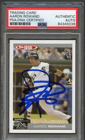 2004 Topps Total #338 Aaron Rowand Signed Card PSA Slabbed Auto