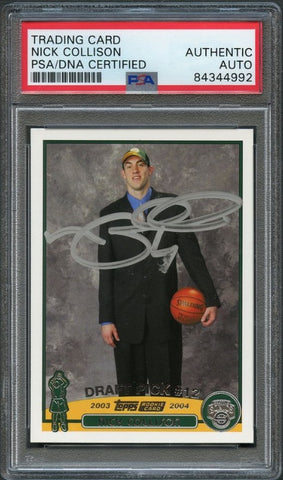2003-04 Topps #232 Nick Collison Signed Card AUTO PSA Slabbed RC Sonics