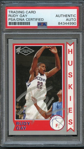 2006 PRESS PASS COLLECTOR SERIES #OS 4/25 Rudy Gay Signed Rookie Card AUTO PSA Slabbed