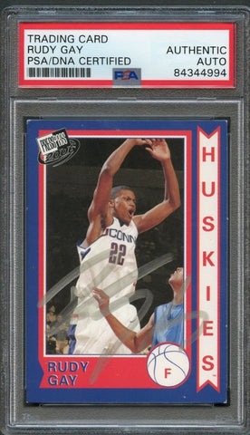 2006 PRESS PASS COLLECTOR SERIES #OS 4/25 Rudy Gay Signed Rookie Card AUTO PSA Slabbed