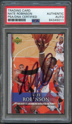 2007-08 Upper Deck First Edition #101 Nate Robinson Signed Rookie Card AUTO PSA Slabbed Knicks