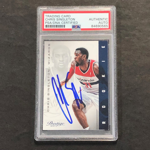 2012-13 Panini Prestige #179 Chris Singleton Signed Card AUTO PSA Slabbed RC Wizards