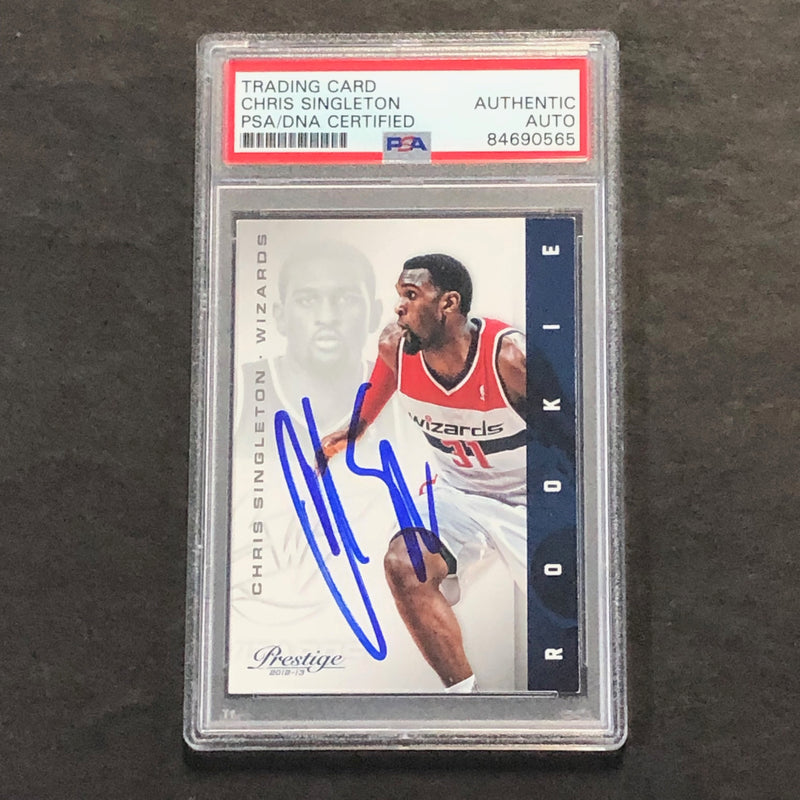 2012-13 Panini Prestige #179 Chris Singleton Signed Card AUTO PSA Slabbed RC Wizards