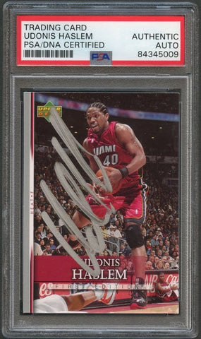 2007-08 Upper Deck First Edition #153 Udonis Haslem Signed Card AUTO PSA Slabbed Heat