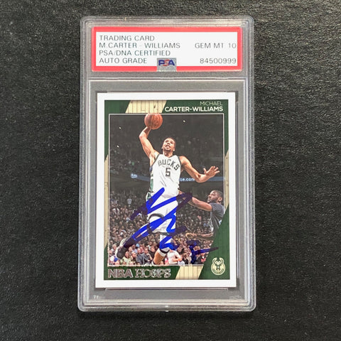 2016-17 NBA Hoops #166 Michael Carter-Williams Signed Card AUTO 10 PSA Slabbed Bucks