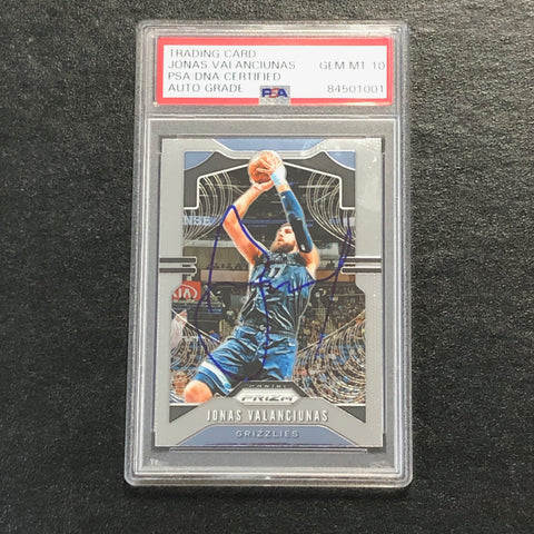 2019-20 Panini Prizm #229 Jonas Valanciunas Signed Card AUTO 10 PSA Slabbed Grizzlies