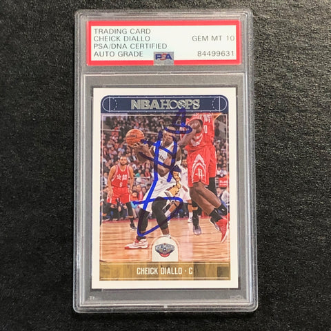 2017-18 NBA Hoops #165 Cheick Diallo Signed Card AUTO 10 PSA Slabbed Pelicans