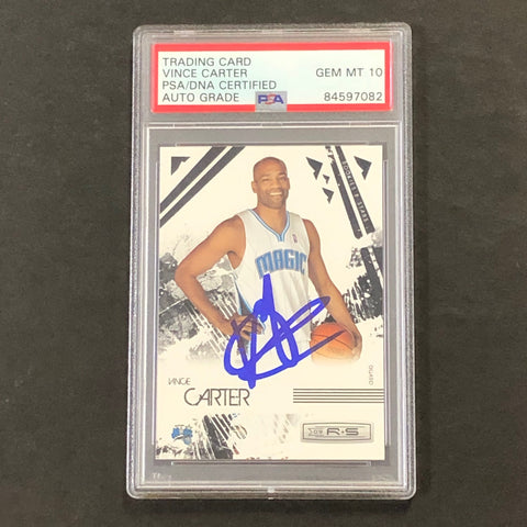 2009-10 Rookies and Stars #72 Vince Carter Signed Card AUTO 10 PSA/DNA Slabbed Magic