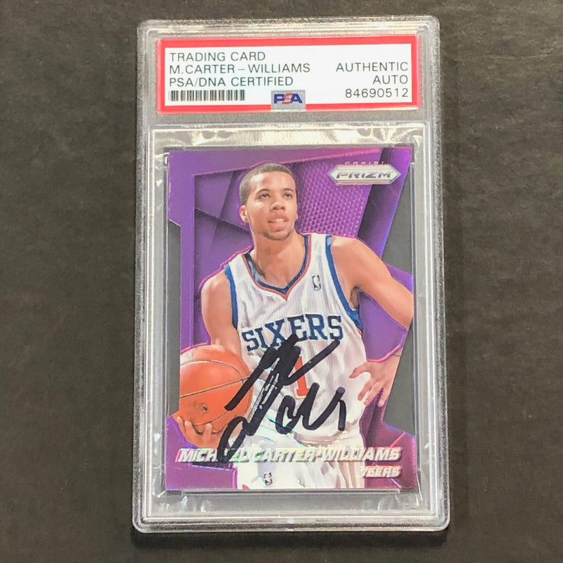 2013-14 Panini Prizm #118 Michael Carter-Williams Signed Card AUTO PSA Slabbed 76ers