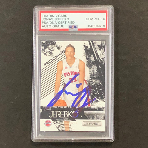 2009-10 Panini Rookies & Stars #118 Jonas Jerebko Signed Card AUTO 10 PSA Slabbed Pistons