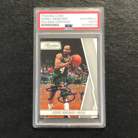 2010-11 Panini Prestige #149 Sidney Moncrief Signed Card AUTO PSA Slabbed Bucks