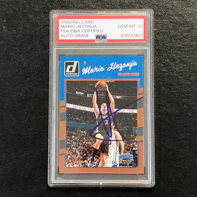 2016-17 Donruss Basketball #69 Mario Hezonja Signed Card AUTO 10 PSA/DNA Slabbed Magic