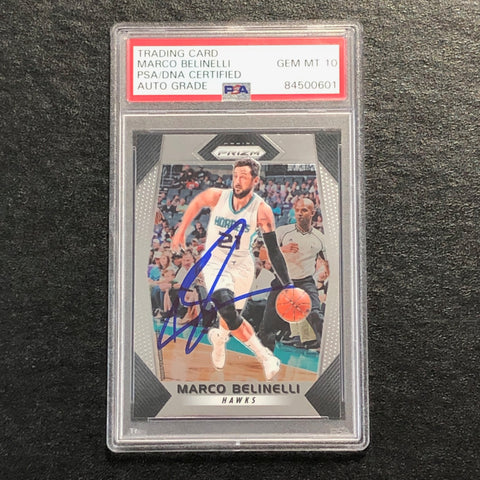 2017-18 Panini Prizm #106 Marco Belinelli Signed Card AUTO 10 PSA Slabbed Hornets