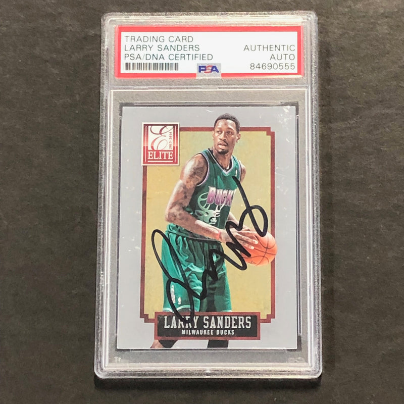 2013-14 Panini Elite #169 Larry Sanders Signed Card AUTO PSA/DNA Slabbed Bucks
