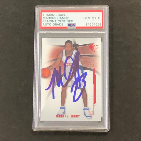 2008-09 SP Authentic #18 Marcus Camby Signed AUTO 10 PSA Slabbed Clippers