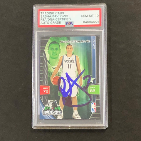 2009-10 Adrenalyn XL #222 Sasha Pavlovic Signed Card AUTO 10 PSA Slabbed Minnesota Timberwolves