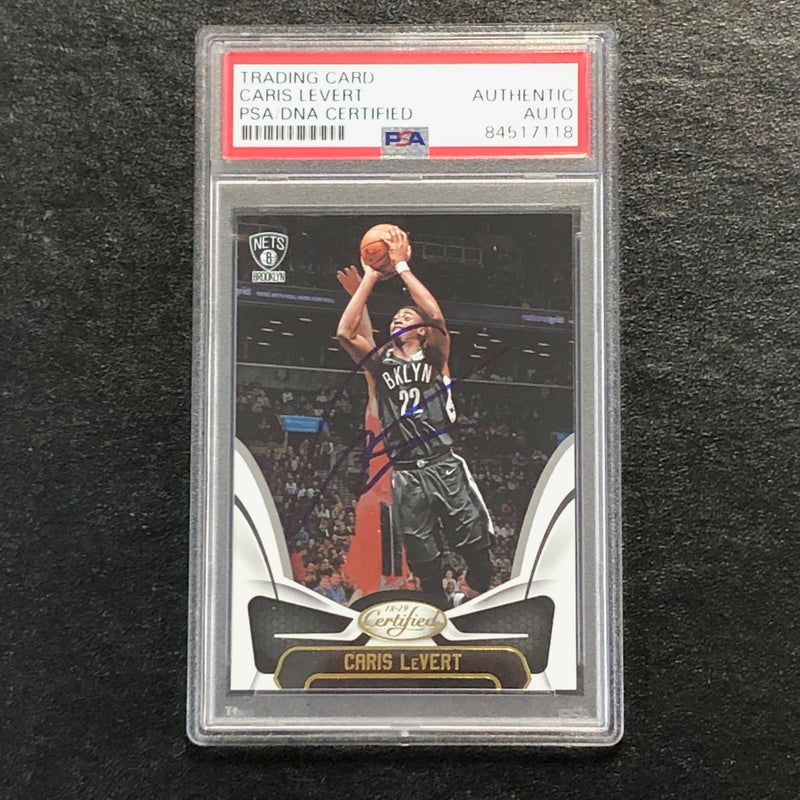 2018-19 Panini Certified #85 Caris LeVert Signed Card AUTO PSA Slabbed Nets