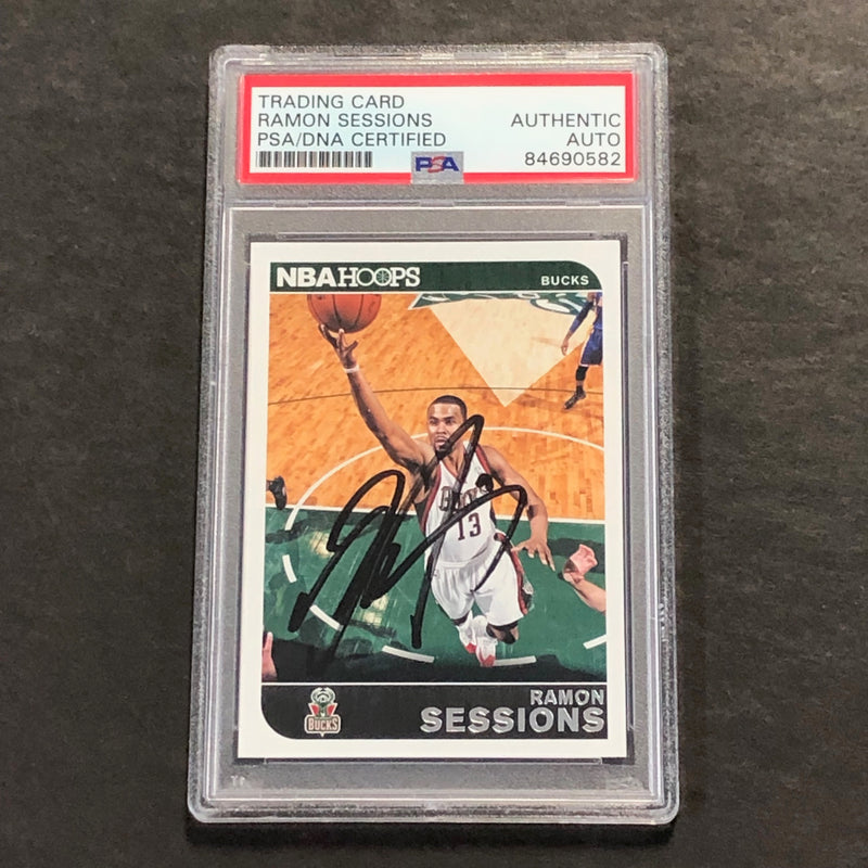 2014-15 Panini NBA Hoops #233 Ramon Sessions Signed AUTO PSA Slabbed Bucks