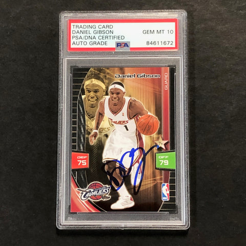 2009-10 Adrenalyn XL #108 Daniel Gibson Signed Card AUTO 10 PSA Slabbed Cavaliers