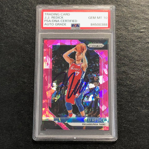 2018-19 Panini Prizm Pink Ice #239 J.J. Redick Signed Card AUTO 10 PSA Slabbed 76ers