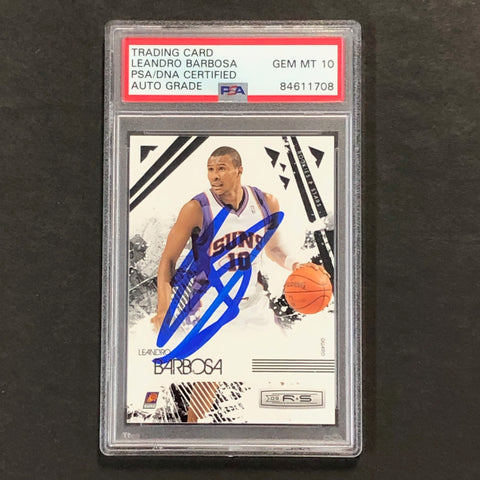 2009-10 Rookies & Stars Basketball #78 Leandro Barbosa Signed Card AUTO 10 PSA Slabbed Suns