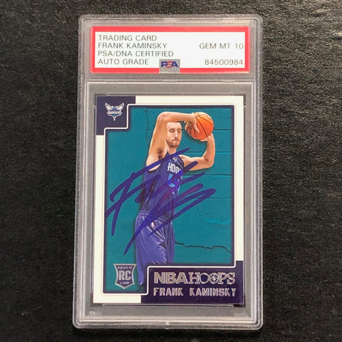 2015-16 NBA Hoops #281 Frank Kaminsky Signed Card AUTO 10 PSA Slabbed RC Hornets