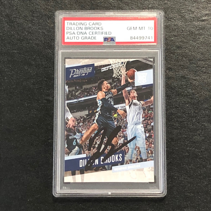 2017-18 Panini Prestige #192 Dillon Brooks Signed Card AUTO 10 PSA Slabbed Grizzlies