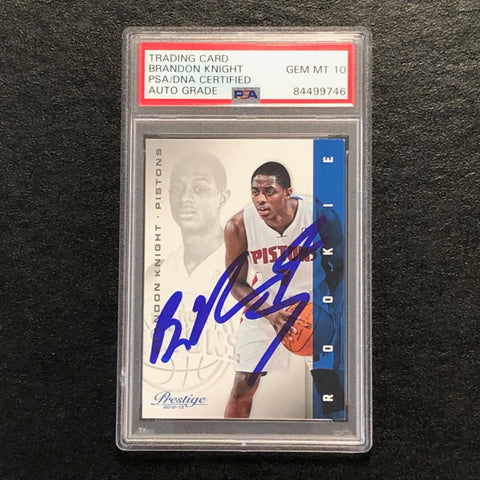 2012-13 Panini Prestige #153 Brandon Knight Signed Card AUTO 10 PSA Slabbed Pistons