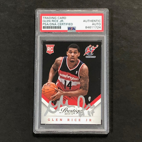 2013-14 Panini Prestige #192 Glen Rice Jr. Signed Card AUTO PSA Slabbed RC Wizards