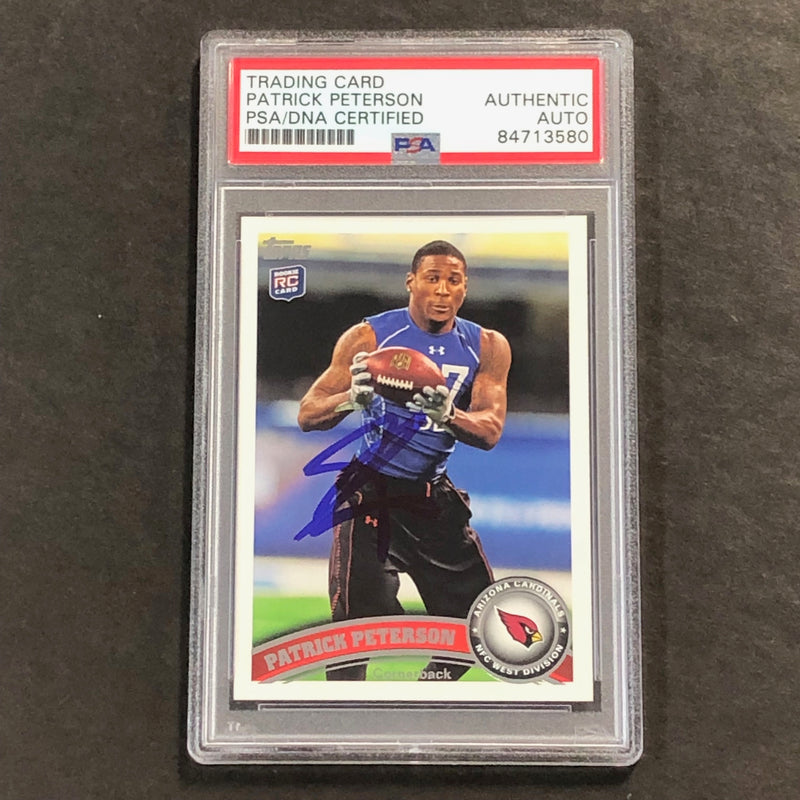 2011 Rookie Card #267 Patrick Peterson Signed Card PSA Auto Slabbed Cardinals