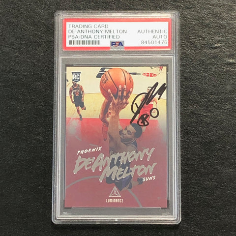 2018-19 Panini Chronicles Luminance #136 De'Anthony Melton Signed Card AUTO PSA Slabbed RC Suns