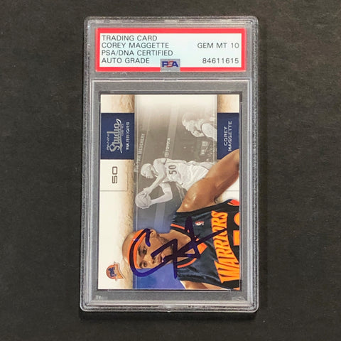2009-10 Panini Studio #33 Corey Maggette Signed Card AUTO 10 PSA Slabbed Warriors
