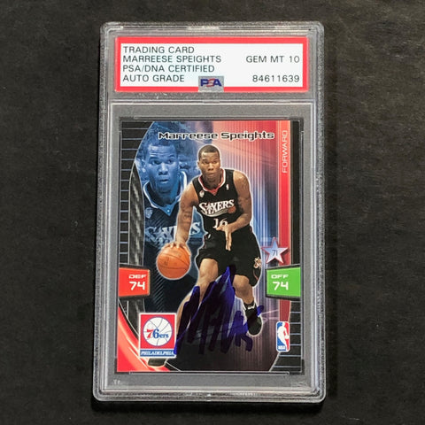 2009-10 Adrenalyn XL #255 Marreese Speights Signed Card AUTO 10 PSA Slabbed 76ers