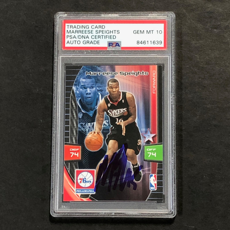 2009-10 Adrenalyn XL #255 Marreese Speights Signed Card AUTO 10 PSA Slabbed 76ers