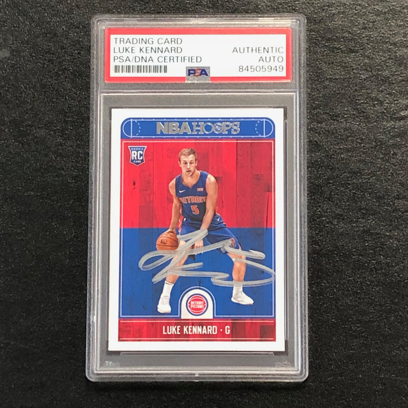 2017-18 NBA HOOPS #262 Luke Kennard Signed Rookie Card AUTO PSA Slabbed RC Pistons