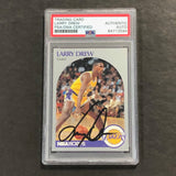 1990 NBA Hoops #155 Larry Donnell Drew Signed Card AUTO PSA Slabbed Lakers