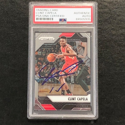 2016-17 Panini Prizm #230 Clint Capela Signed Card AUTO PSA/DNA Slabbed Rockets