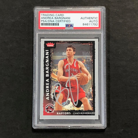 2008-09 Fleer Basketball #36 Andrea Bargnani Signed Card AUTO PSA Slabbed Raptors