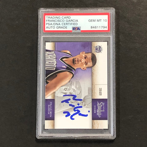 2009-10 Panini Studio #50 Francisco Garcia Signed Card AUTO 10 PSA/DNA Slabbed Kings
