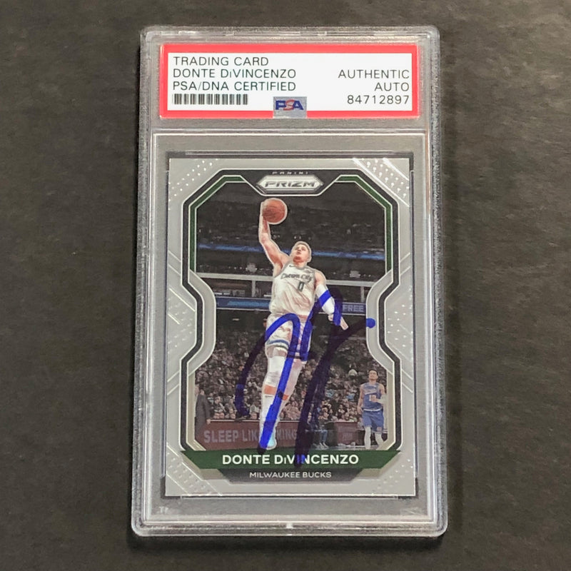 2020-2021 Panini Prizm #50 DONTE DIVINCENZO Signed Card AUTO PSA/DNA Slabbed Bucks