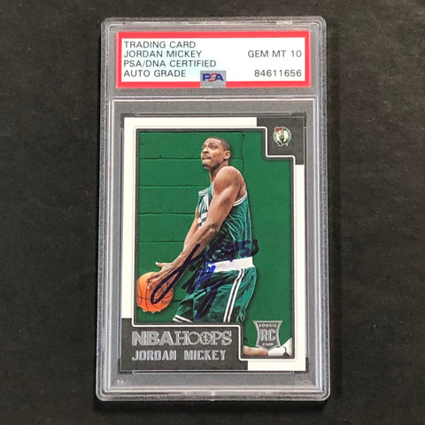 2015-16 NBA Hoops #277 Jordan Mickey Signed Card AUTO 10 PSA/DNA Slabbed RC Celtics